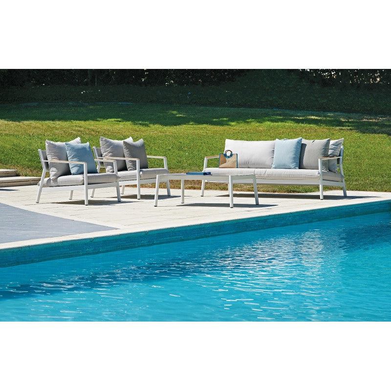 Set cassis MOIA in alluminio bianco e teak bianco