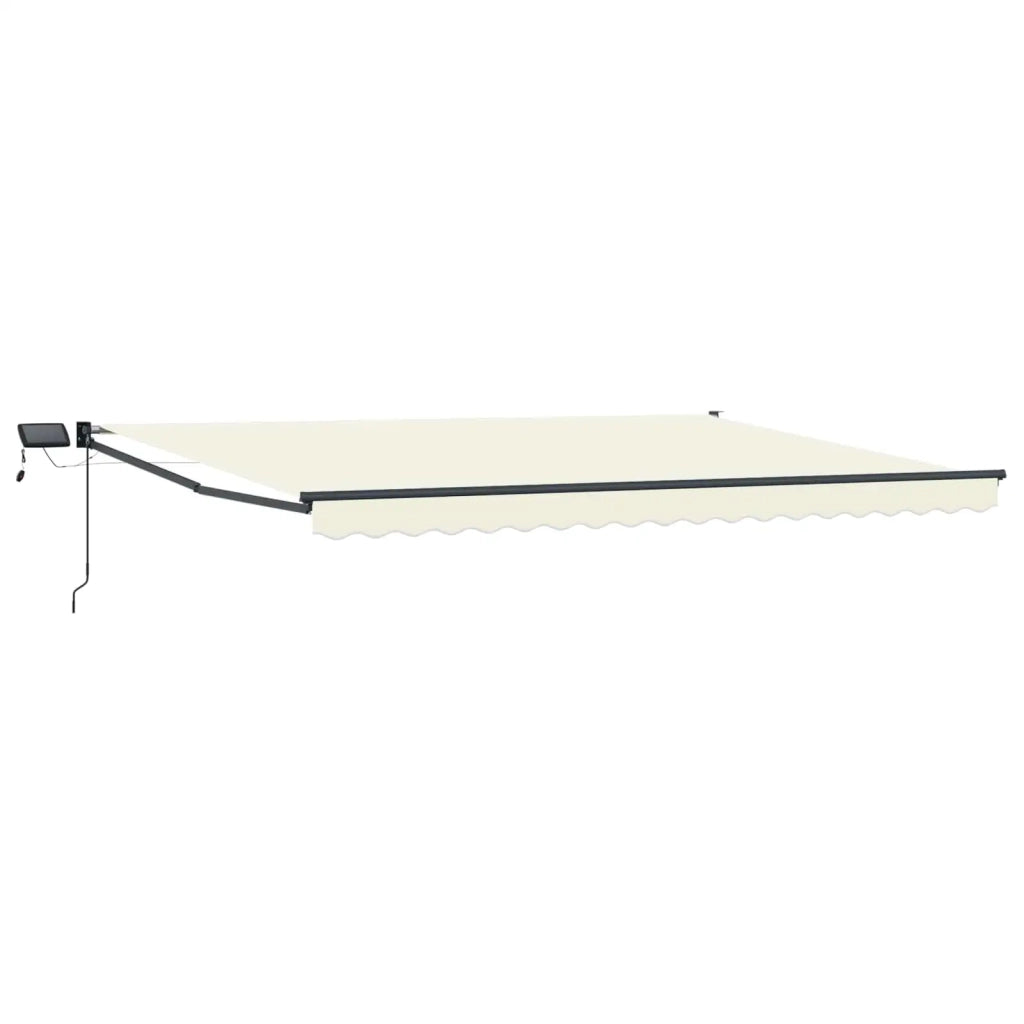 Tenda retrattile manuale con LED Crema e Antracite 5 x 3 m