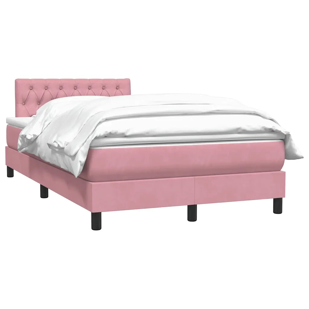 Giroletto a Molle con Materasso Rosa 120x220 cm in Velluto 3316544