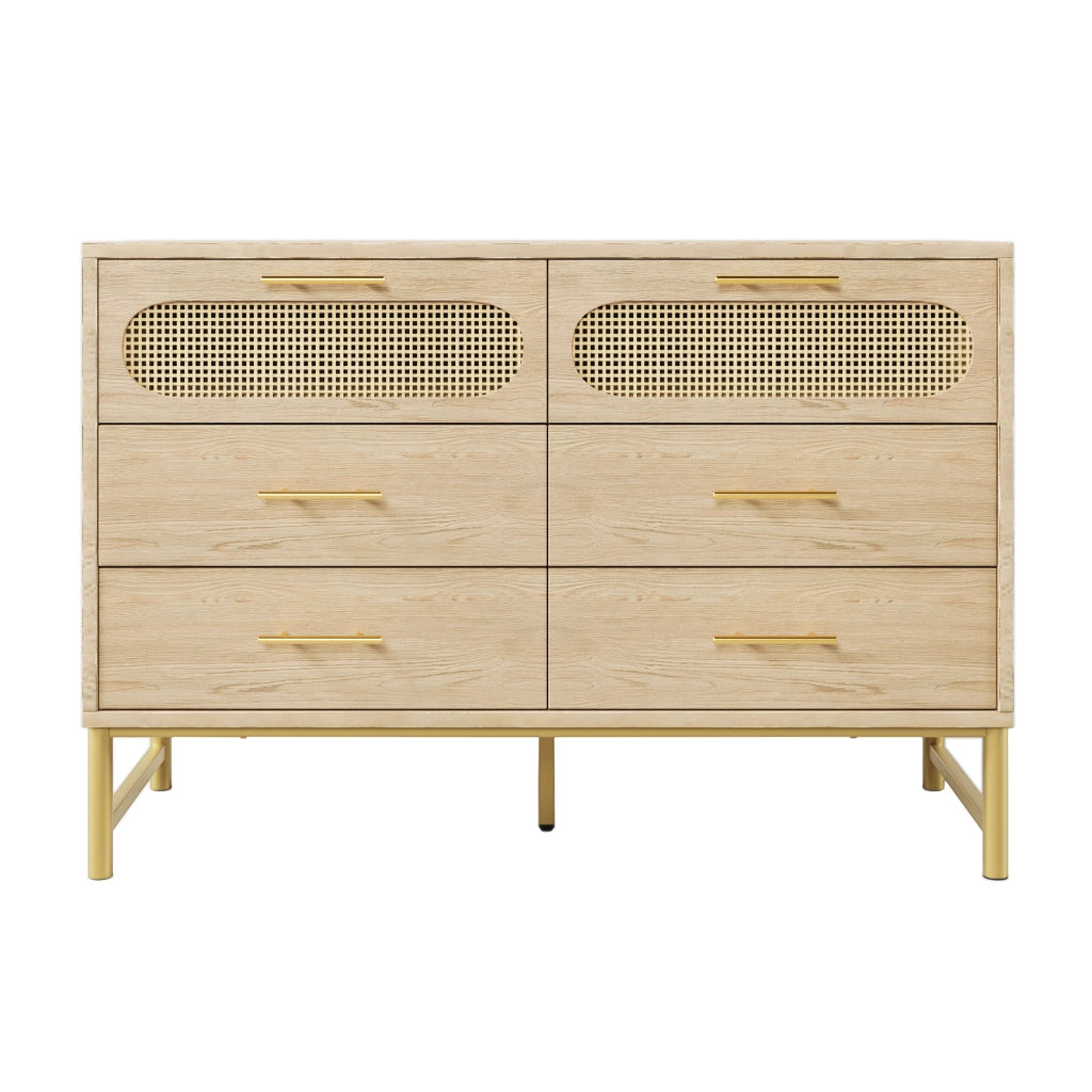 Cassettiera Sideboard 6 Cassetti ¨C MINIMAL ¨C Sonoma, Metallo, 120x40x74