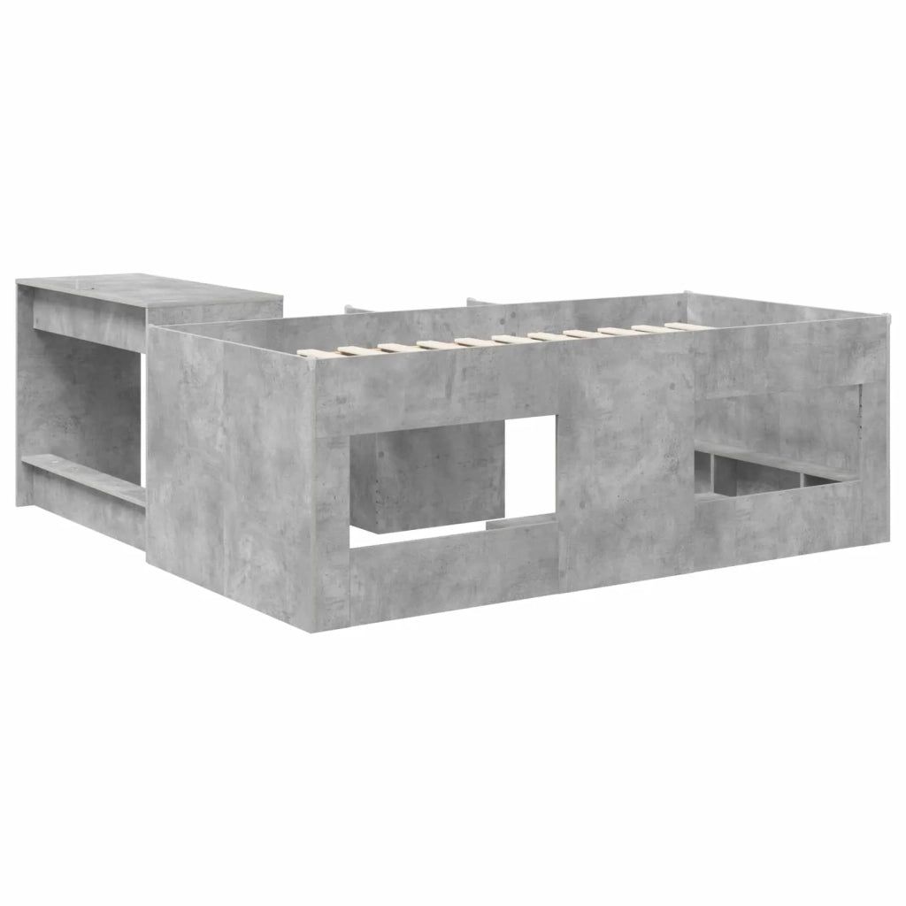 Struttura del Letto con Scrivania 2 pz Grigio Cemento 3423449