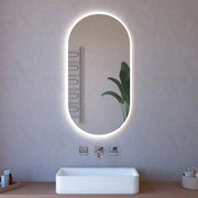 Specchio ovale reversibile 63x110 sabbiatura LED perimetrale retroilluminata