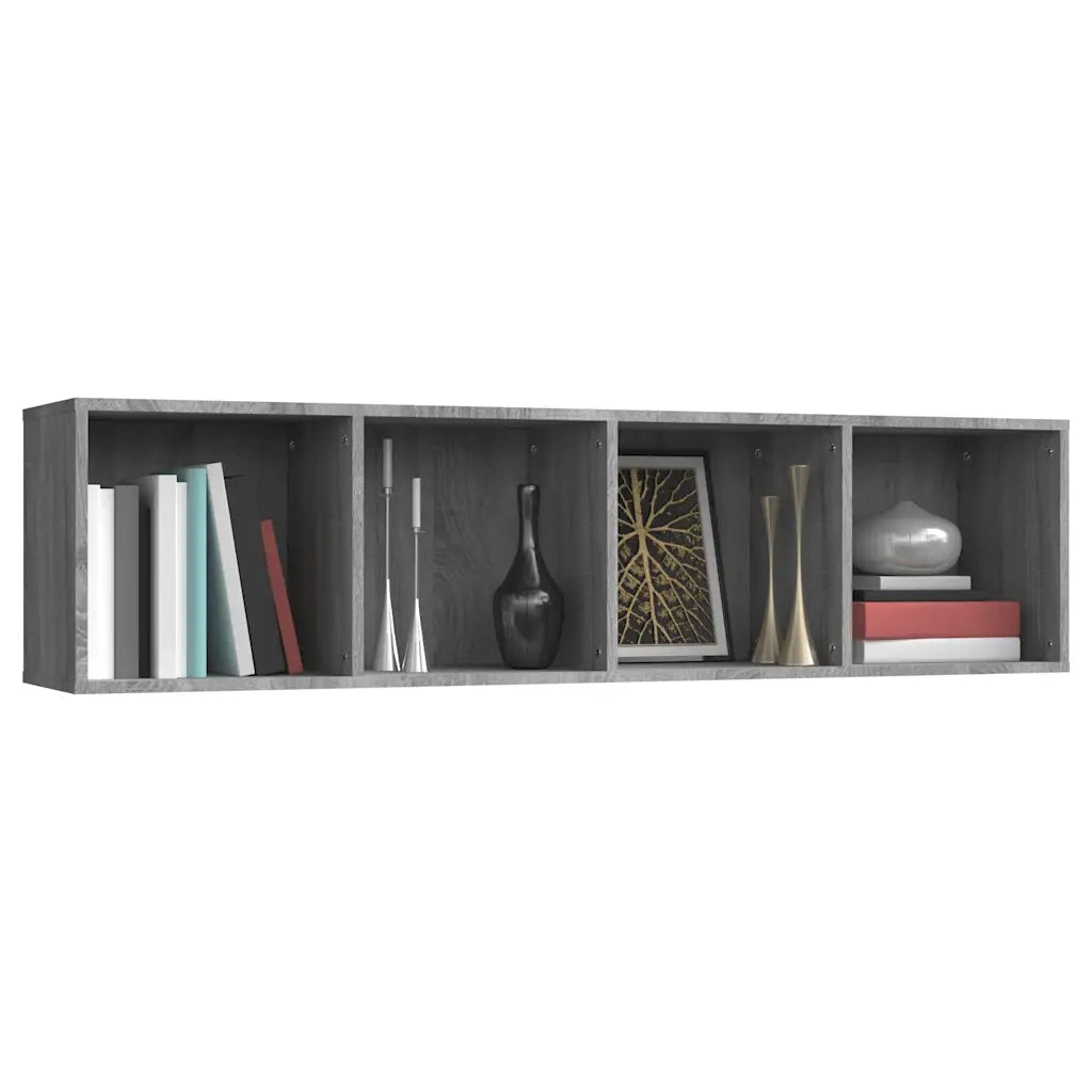 Libreria-Mobile TV Grigio Sonoma 143x30x36 cm Legno Multistrato