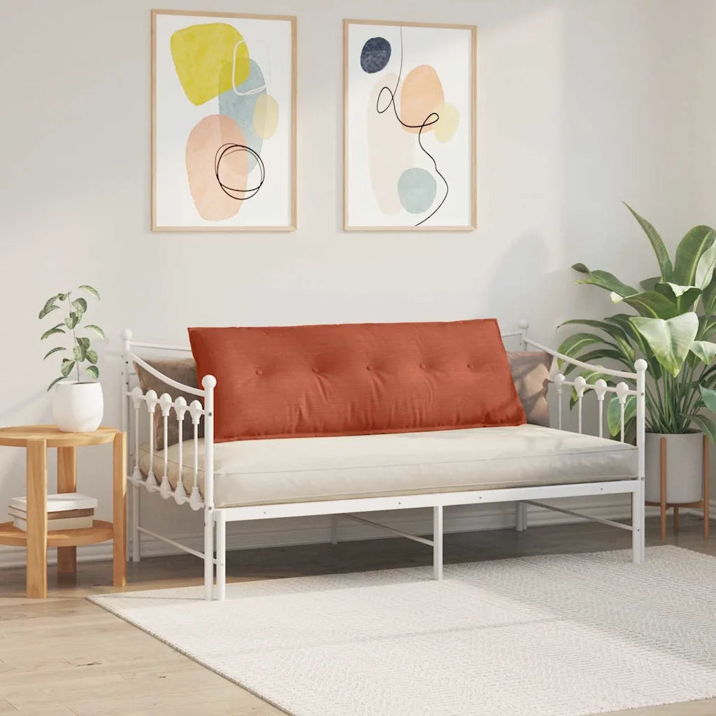 Cuscino per Schiena Rosso Arancio 140 x 50 cm Tessuto in Cords