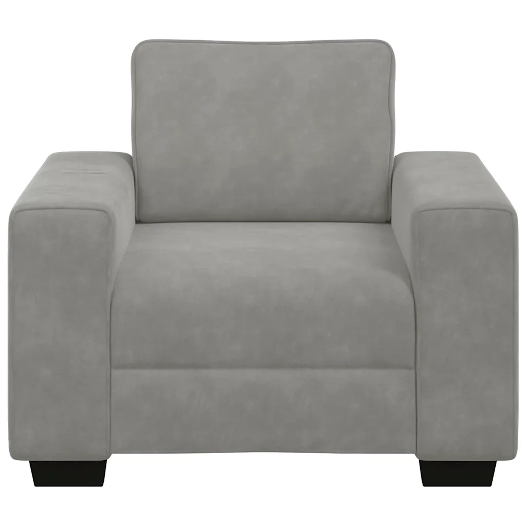 Divano Sedia Grigio Chiaro 60 cm Velluto
