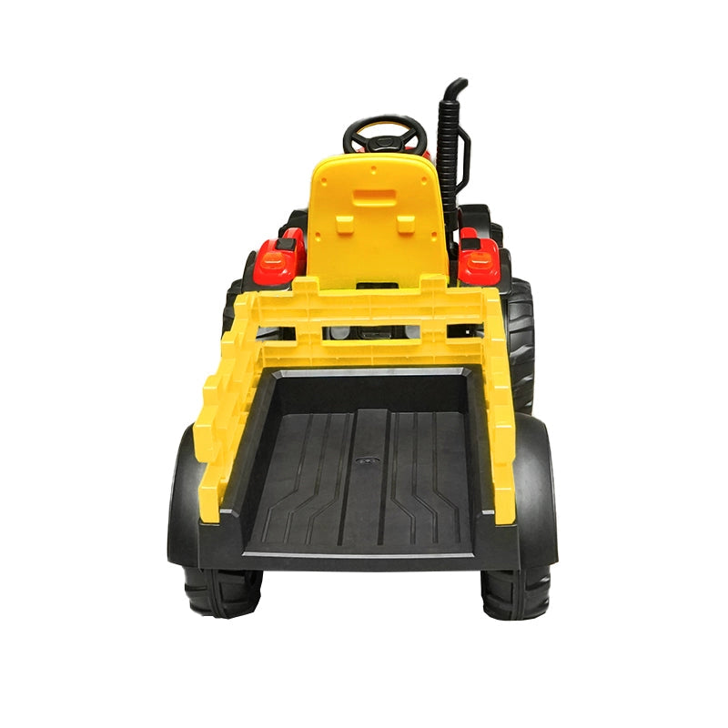 Trattore elettrico con rimorchio, telecomando e batteria per bambini 1980x650x610