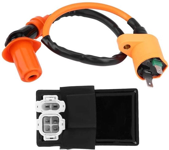 Kit Box DC CDI 100% Nuovo - Adatto per GY6 - Prestazioni Migliorate - Elevata Tensione di Accensione - Materiale Plastico/Metallizzato - Bobina Motore