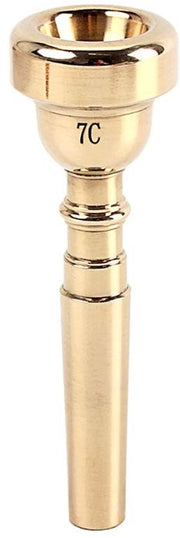 Trompetmondstuk 7C in Vergoldato Messing - Protezione per la Bocca - Pezzo per Principianti/Professionali - Registri Elevati - Superficie Resistente al Usura