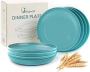 Set di piatti in plastica, 8 pezzi, 23 cm, piatti in plastica PP, servizio da campeggio, resistente a microonde e lavastoviglie, piatti piatti leggeri, riutilizzabili, piatti per insalata, pizza, pasta.