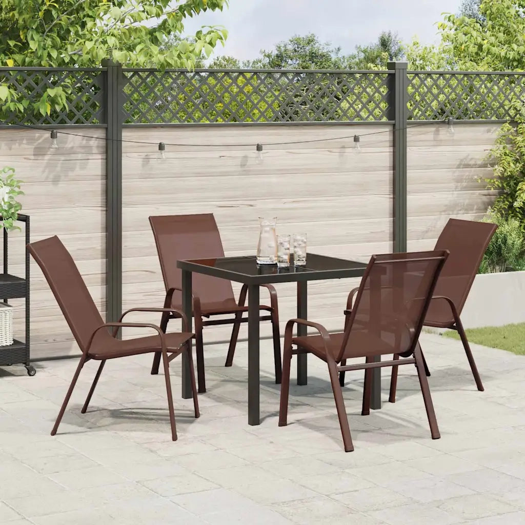 Set da Pranzo per Giardino 5 pcs Marrone e Nero 3379129