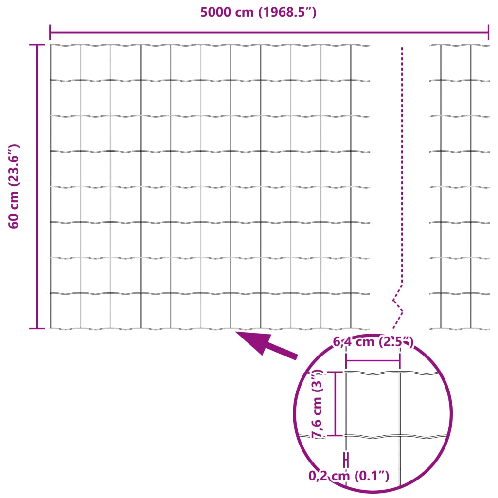 Recinzione Euro Verde 0.6x50 m Acciaio