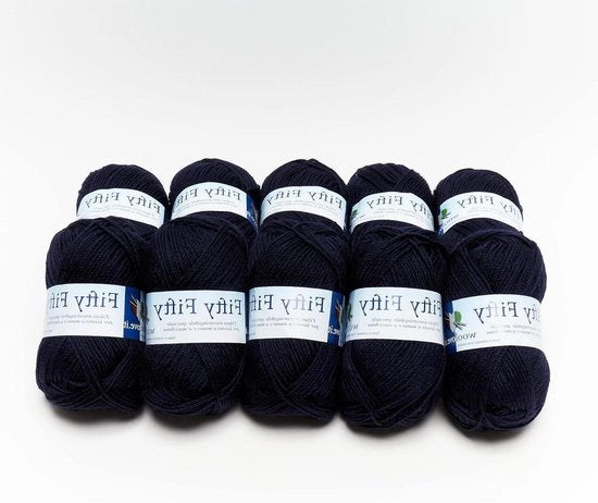 Misto di lana e acrilico Fifty-Fifty - blu - 50 gram - ideale per cappelli e sciarpe - lavorazione con aghi da cucire - 300/4 - modello 19 - 10p