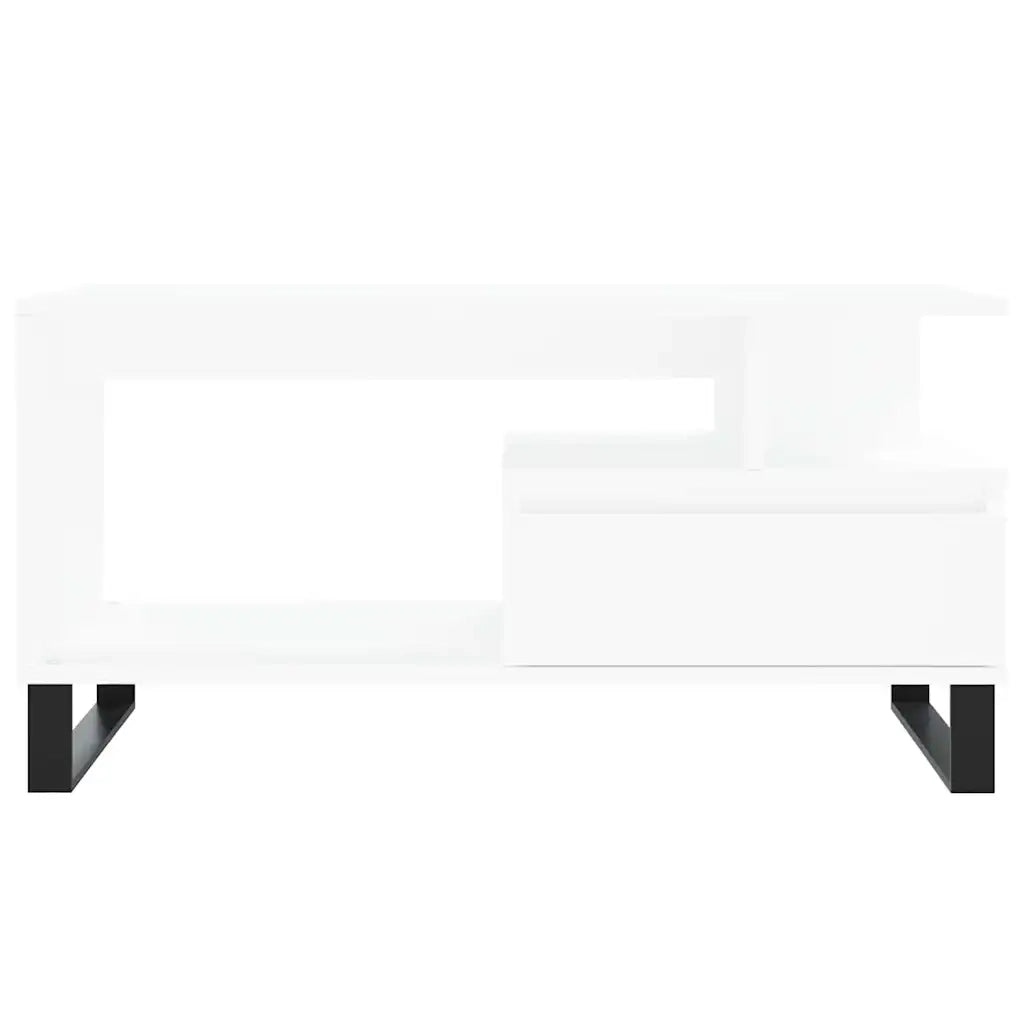 Tavolino da salotto | Tavolino da caff¨¨ | Tavolino da Soggiorno Bianco 90x49x45 cm in Legno Multistrato