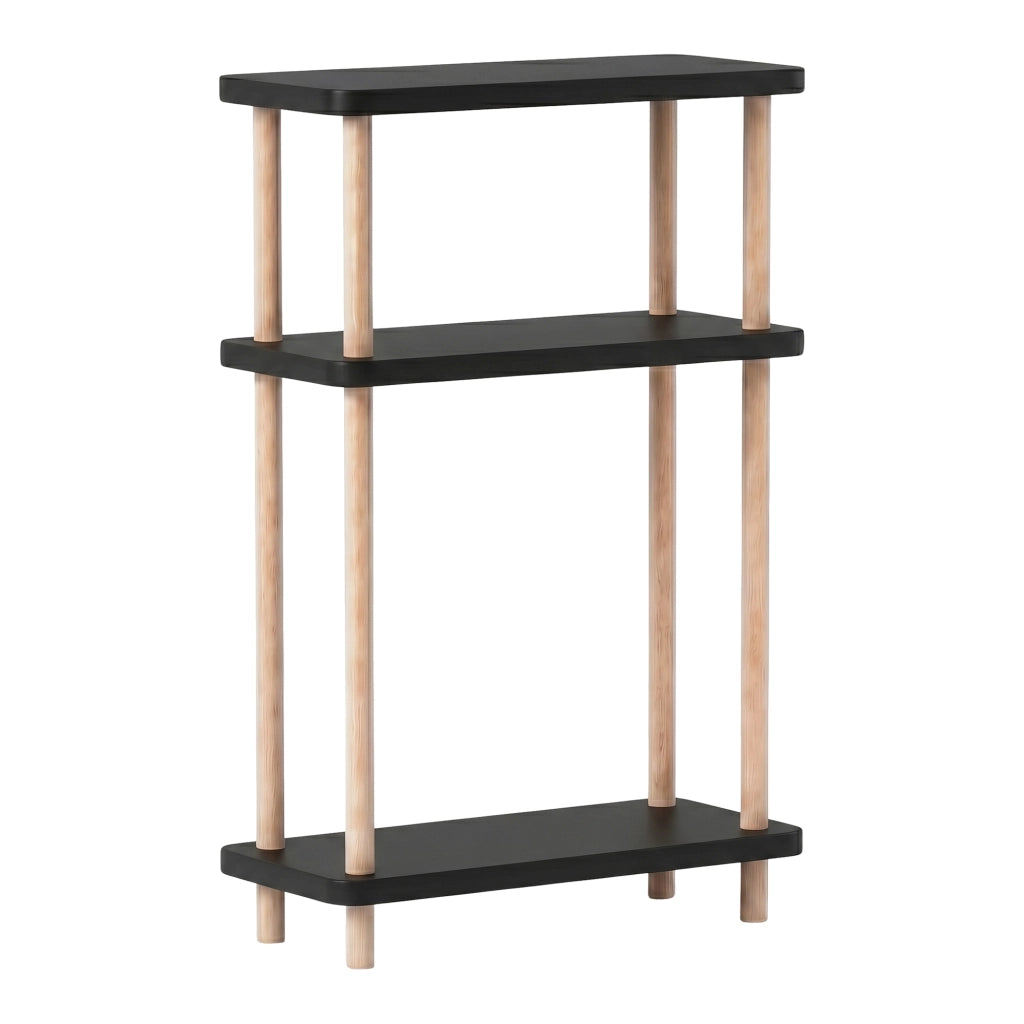 Scaffale da Terra Multiuso Nampernu a 3 Piani 62 x 40 x 18 cm - Nero [en.casa]