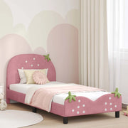 Struttura letto bambini con testata-Giroletto per bambini Rosa 90 x 200 cm Velluto 847632
