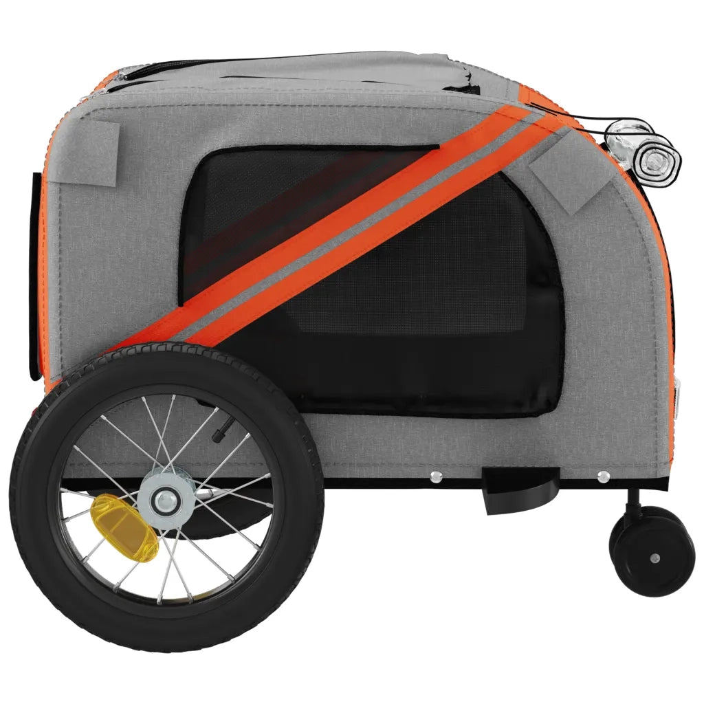 Rimorchio da Bici per Animali Arancione e Nero Oxford e Ferro CFW8326752