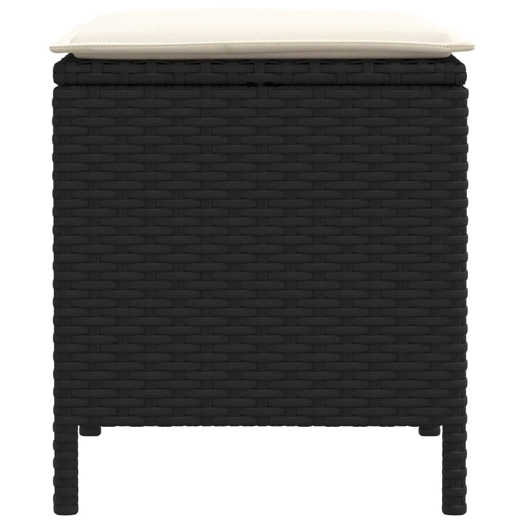 Poggiapiedi da Giardino 2 Pezzo Nero e Crema 38 x 38 x 45 cm