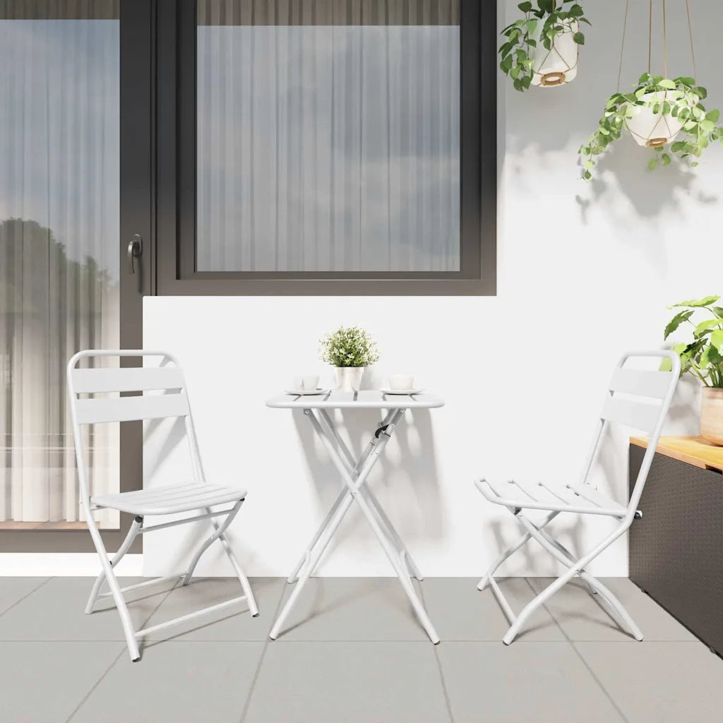Sedia Pieghevole da Giardino 2 pz | Sedie da Esterno Bianco 42 x 52 x 82cm