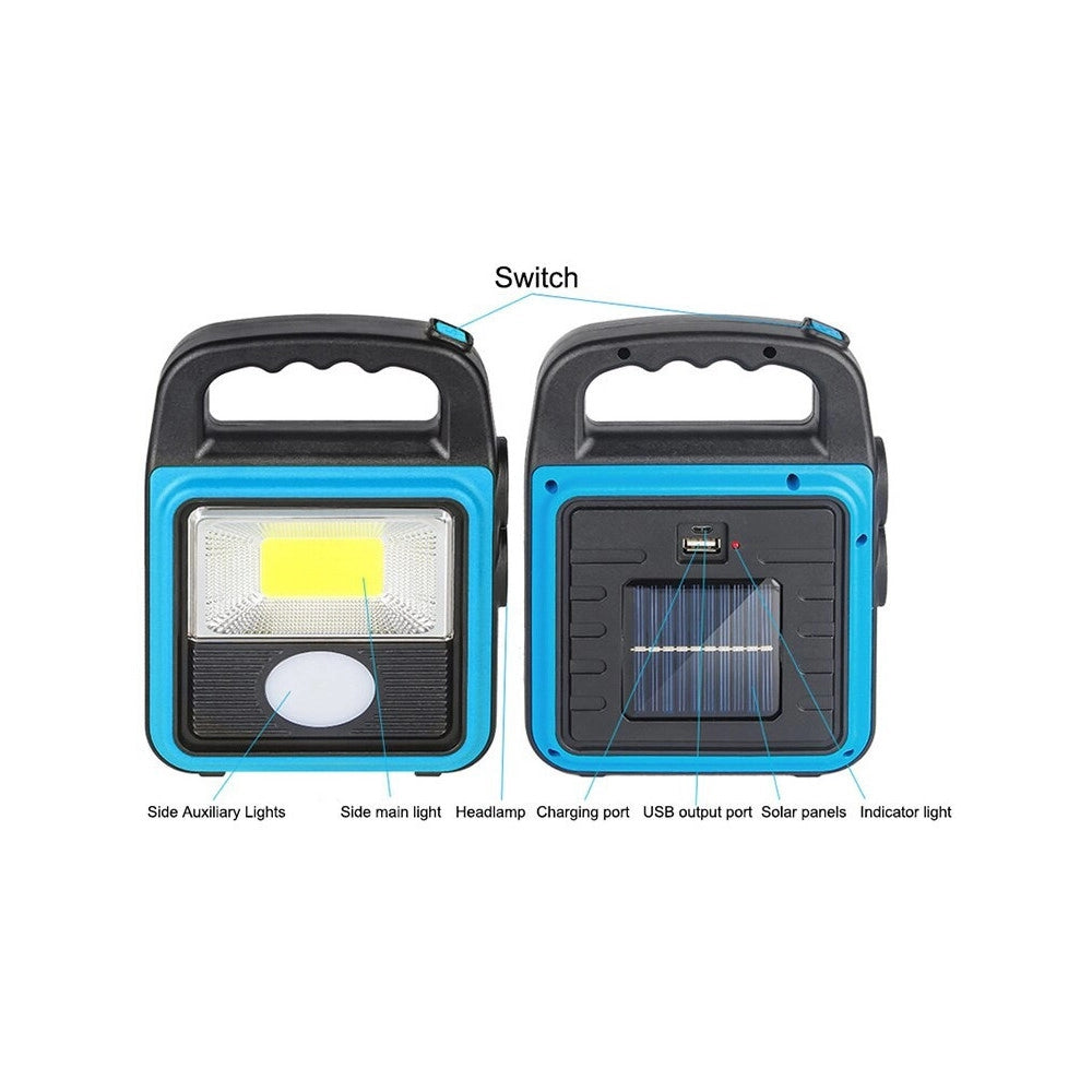 Trade Shop - Torcia Solare Portatile Multifunzione Ricaricabile Lanterna Da Campeggio Ip65 -