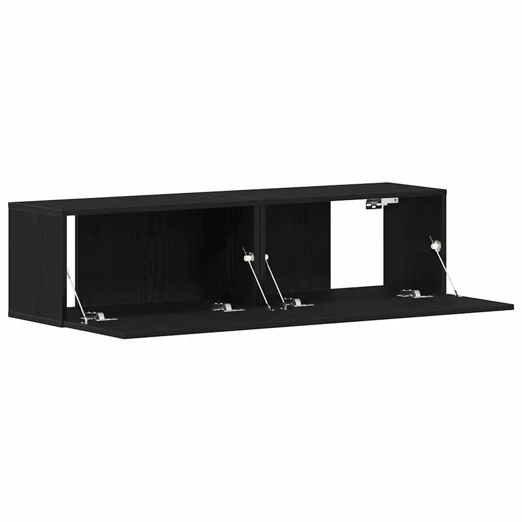 vidaXL Mobile TV Rovere Nero 120x30x30,5 cm in Legno Multistrato