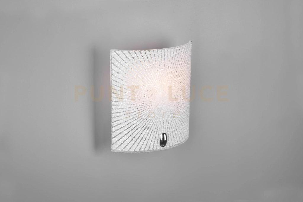 ELISA APPLIQUE RETTANGOLARE VETRO DECORO E GRANIGLIA DI VETRO L.20CM X H.22CM 1 LUCE ATTACCO E27