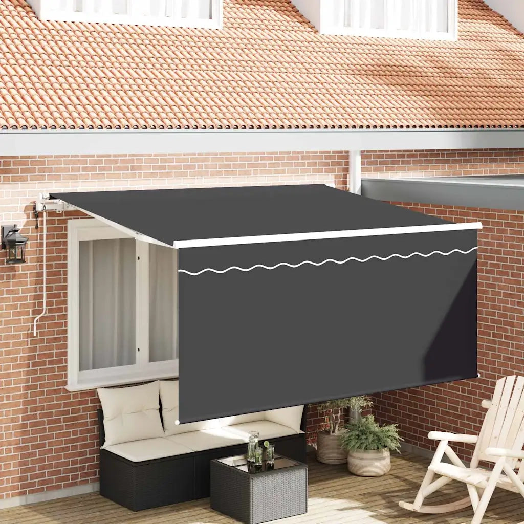 Tenda Retrattile Antracite 300 x 200 cm Poliestere e Alluminio 3329515