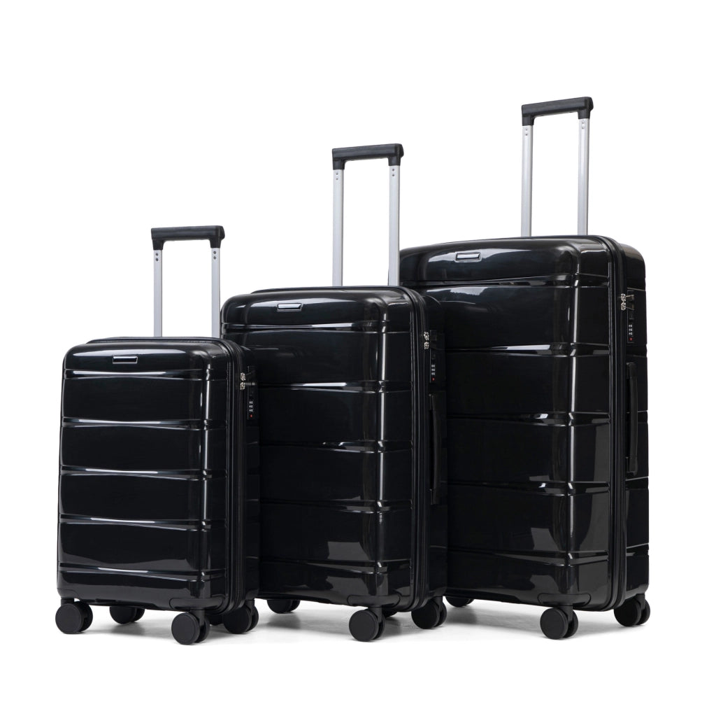 TROLLEY Set da 3 pezzi 50,8/61/71,1 cm in PP Nero