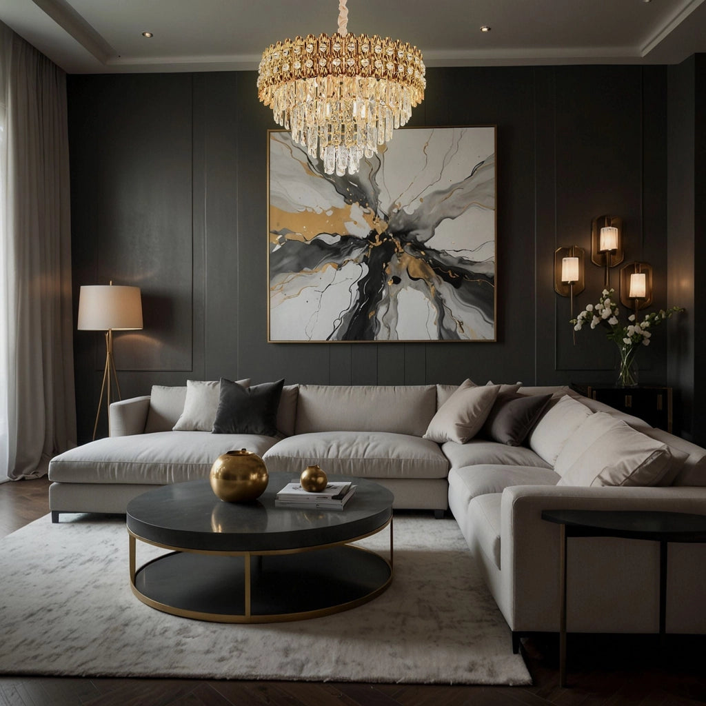 Lampada Cristal G058-cp 60cm Gold