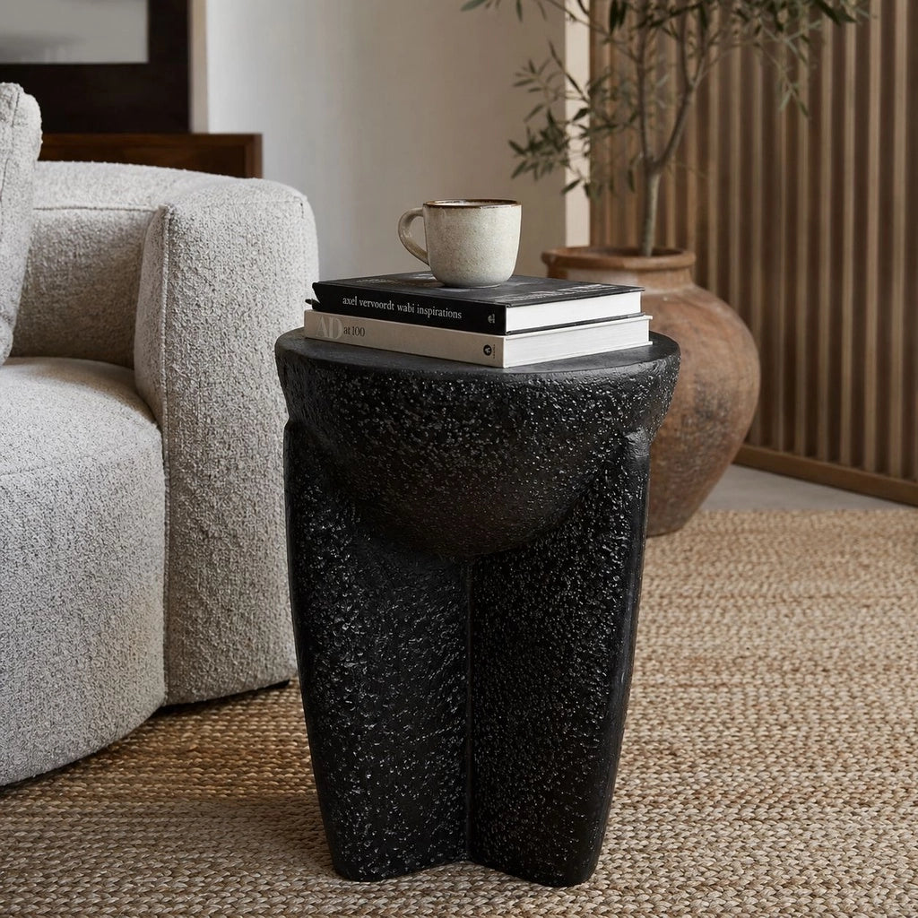 Tavolino laterale in magnesio nero 38x38x46h cm