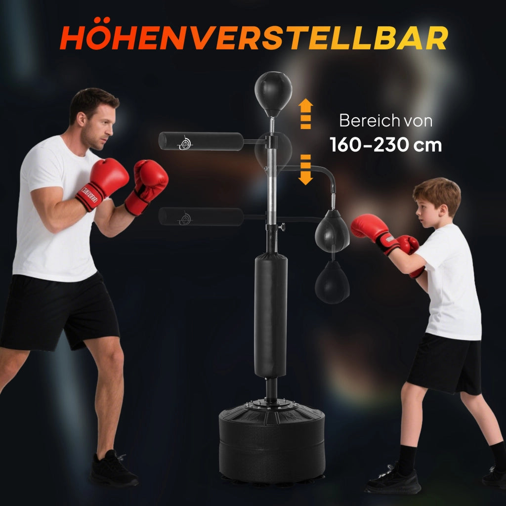 Punchingball da Boxe Regolabile in Altezza 160-230 cm con Speedballe e Reflexstange ¨C zephmum ¨C 360¡ã