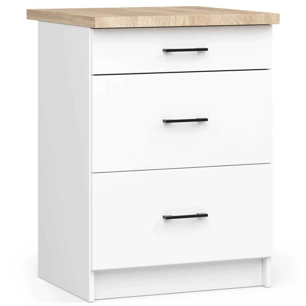 Mobile cucina modulare con piano di lavoro AKORD OLIWIA Bianco 60 cm 3 cassetti 60x46x85 cm