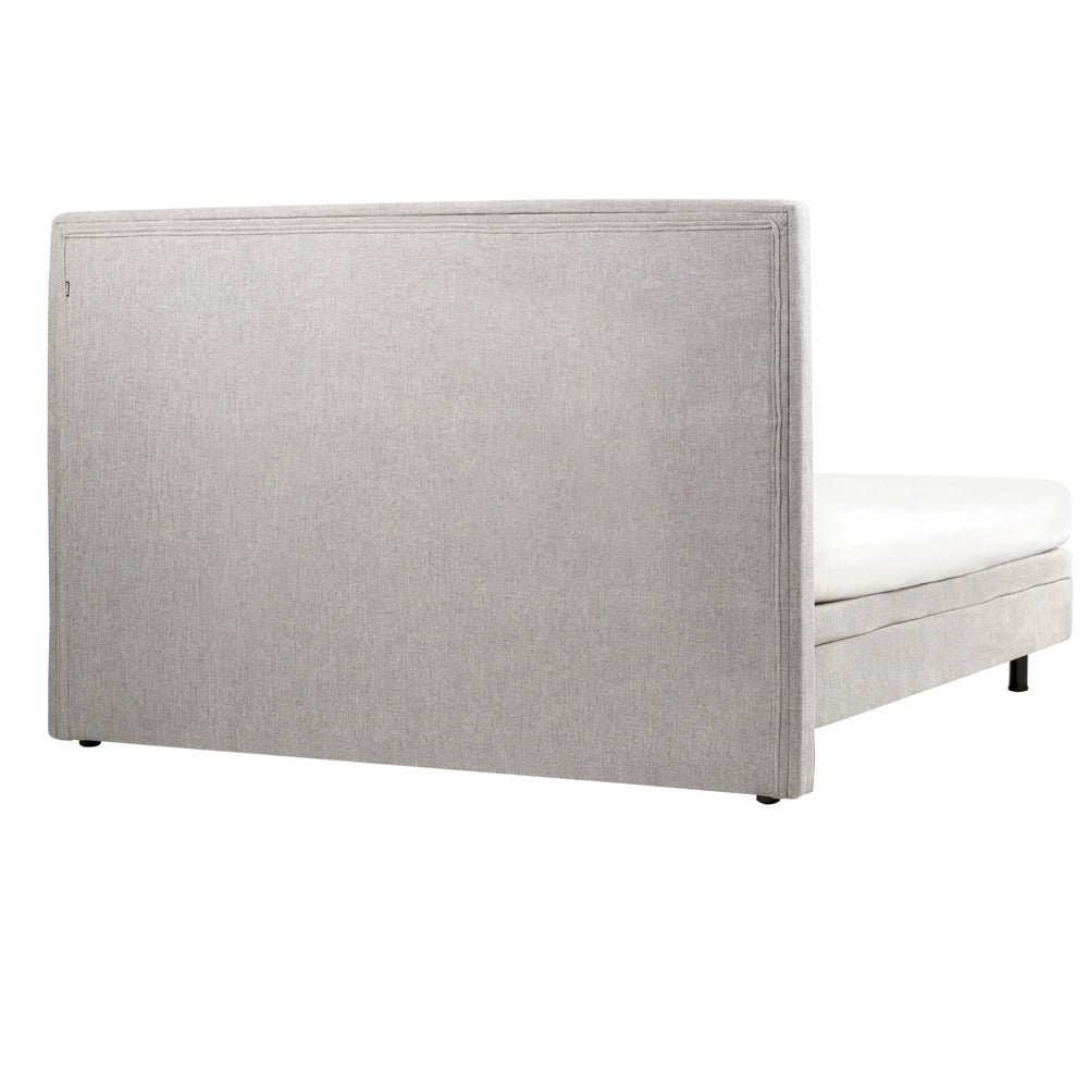 Letto Tessuto Grigio Chiaro Elettrico Regolabile con Telecomando 180 x 200 cm