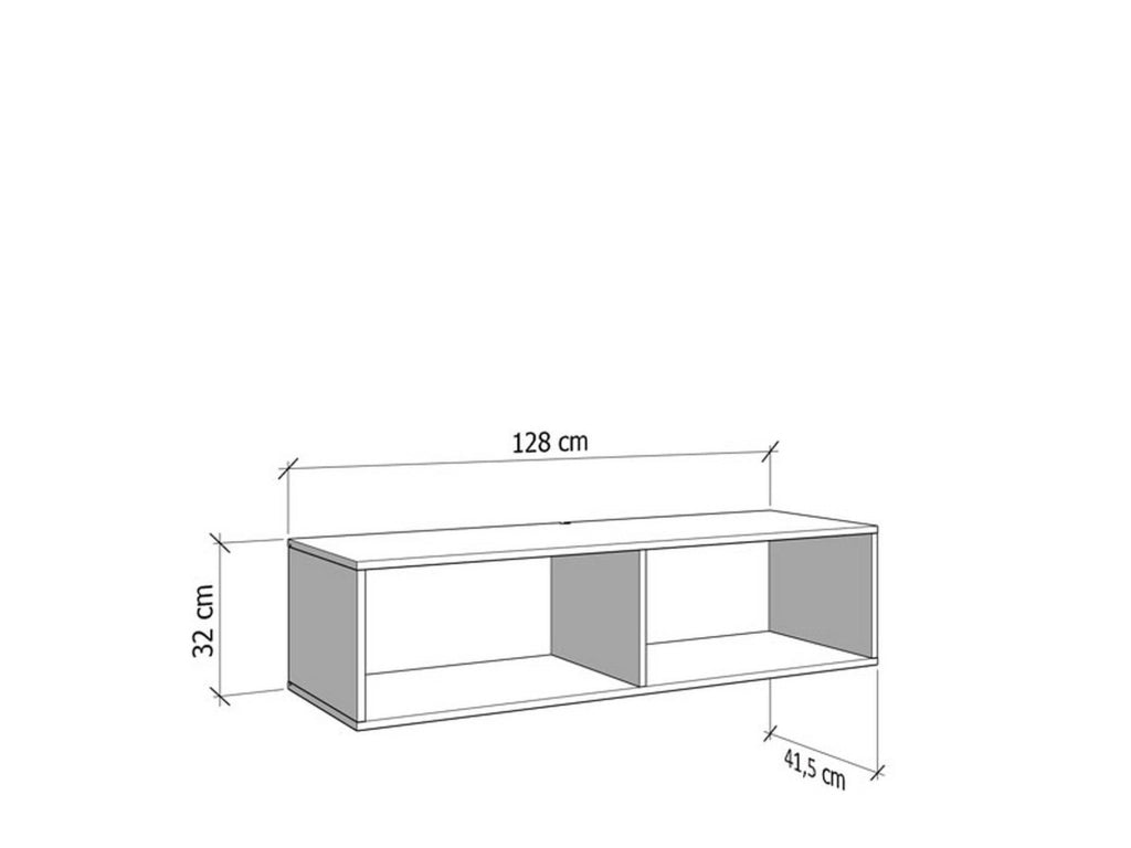 Sirolo, Mobile Porta tv un Ripiano, 128x41.5x32h cm Bianco Crema