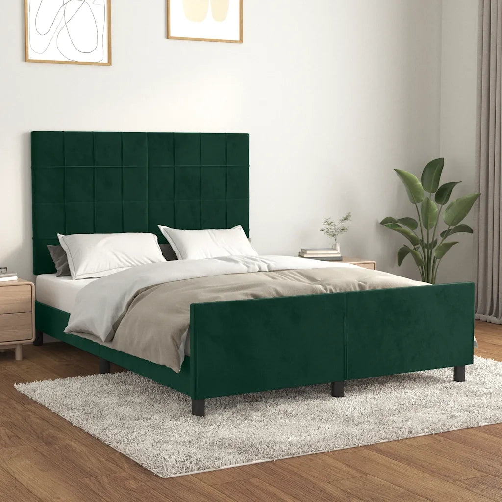 Giroletto con Testiera Verde Scuro 140x200 cm in Velluto cod mxl 57986