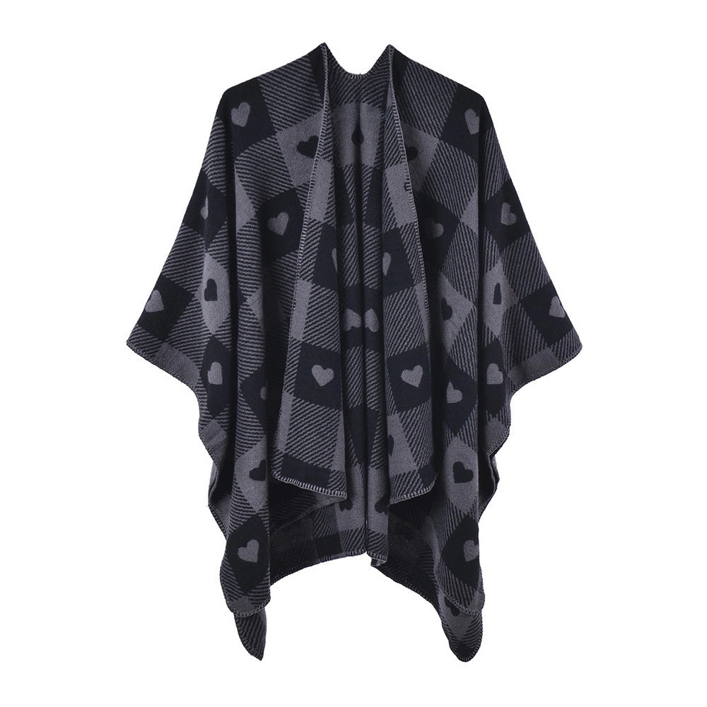 Nuovo cappotto-mantella da donna, scialle e sciarpa in cashmere eleganti e caldi
