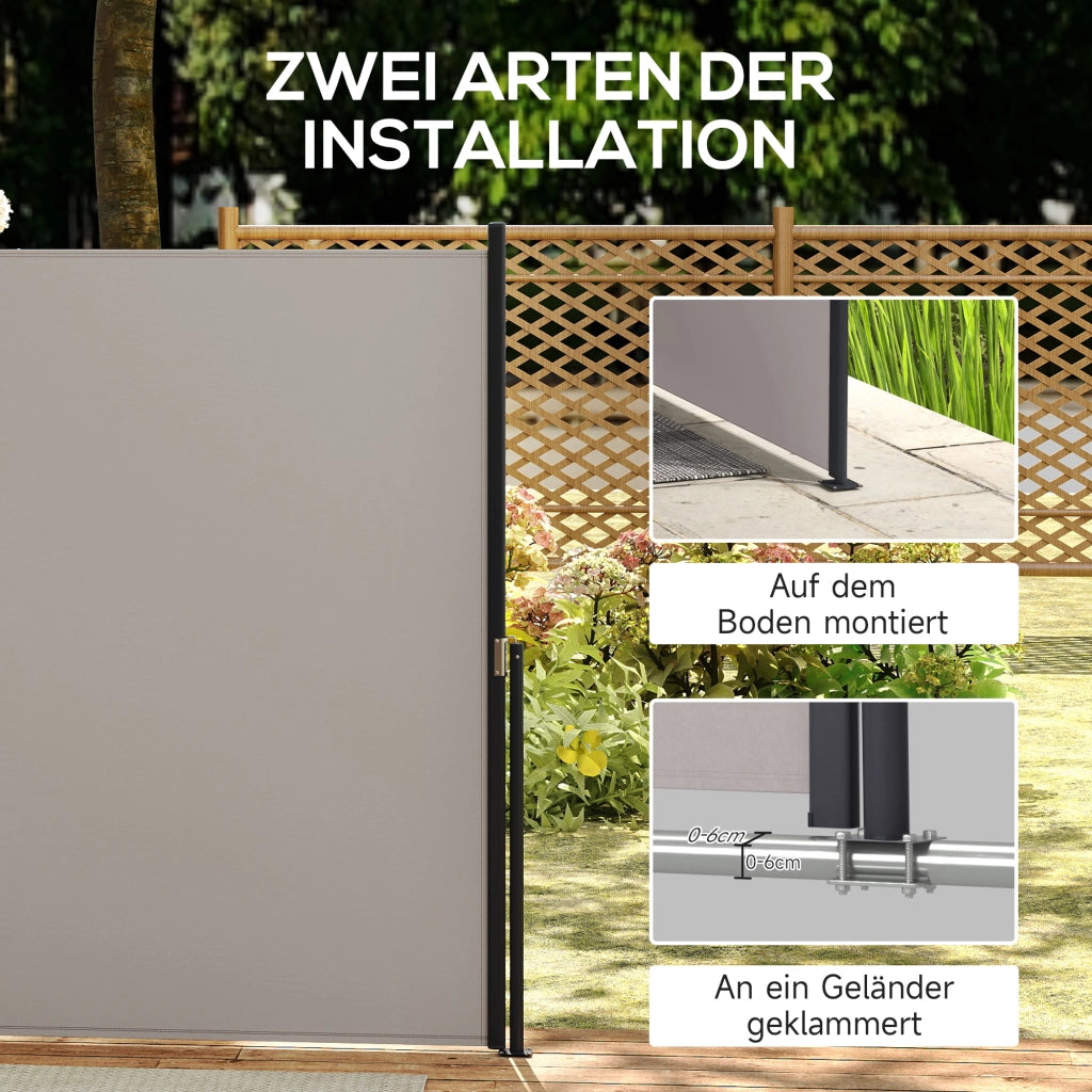 Tenda da sole laterale ¨C zephmum ¨C grigio chiaro 300x140 cm
