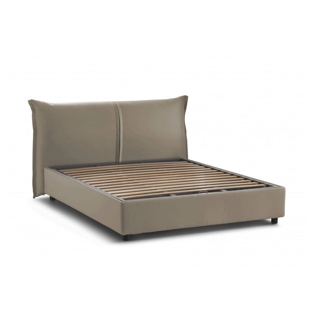 Letto Matrimoniale Alabaster, Letto Matrimoniale Sfoderabile Made in Italy, Grigio Tortora\