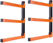 2 Regali per Holz per Metall, 3 Livelli, Montaggio a Parete e Holzlagerung, Peso Massimo 360 lbs, per Soluzioni di Stoccaggio Interno ed Esterno per Garage, Sottoterra e Magazzino