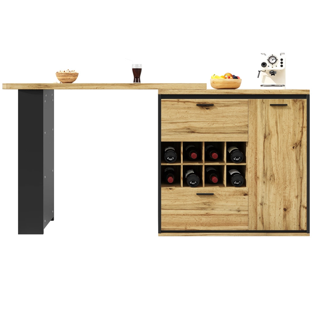 Tavolo da Pranzo Allungabile ¨C MINIMAL ¨C Piano Effetto Legno, 138-220x105 cm
