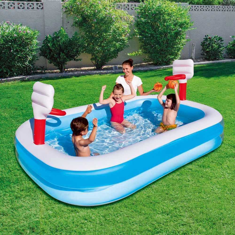 Trade Shop - Piscina Gonfiabile Per Bambini 3 Anni+ Gioco Pallacanestro Basket Giardino 54122 -