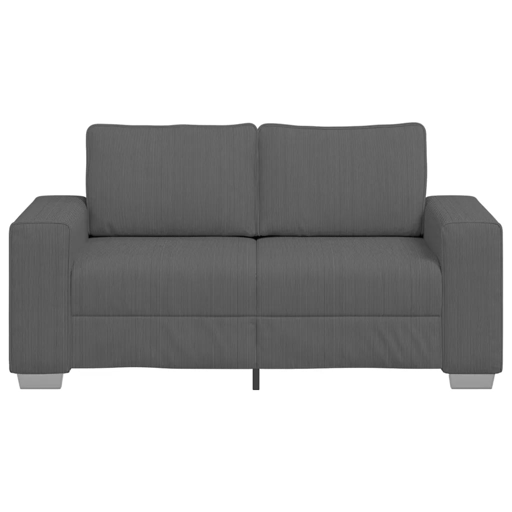 Divano Divanetto Grigio Scuro 160x77x82 cm Tessuto di Velluto a Coste 4105194