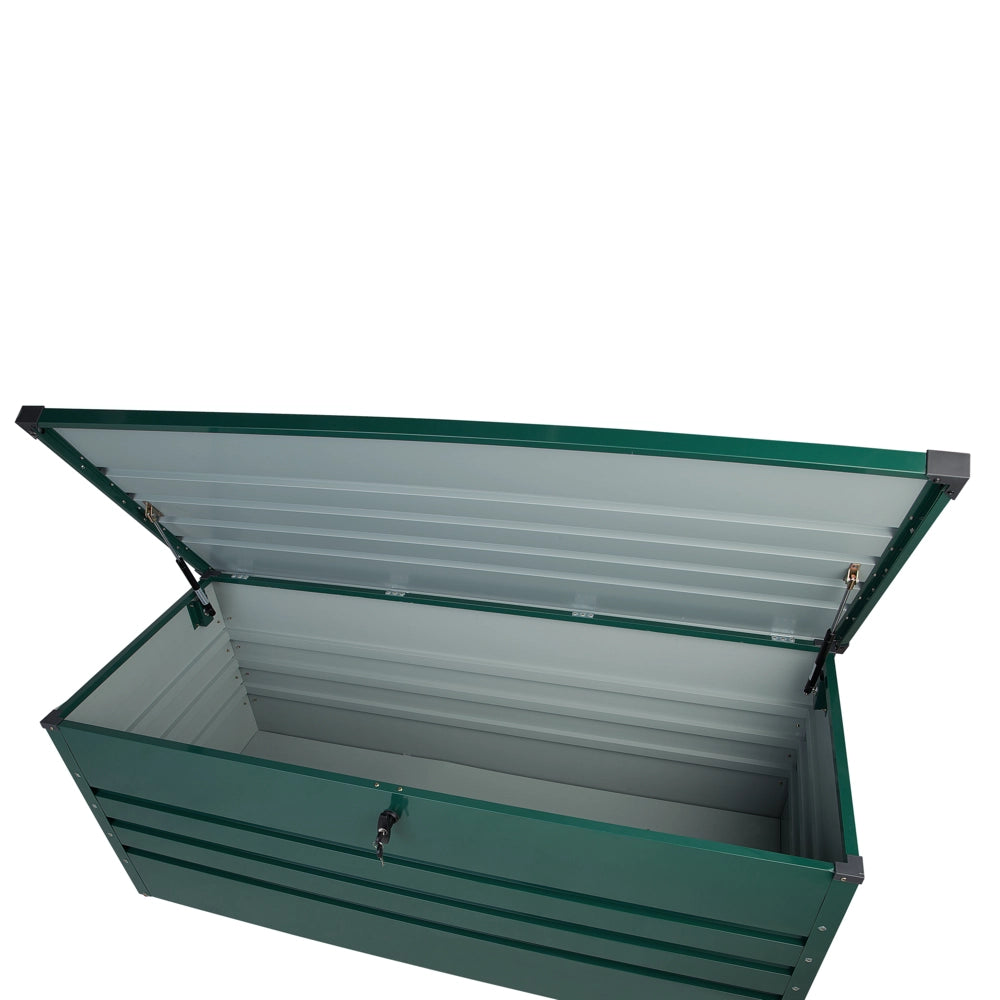Cesta baule portaoggetti da esterno in acciaio zincato verde 600 lt giardino industriale