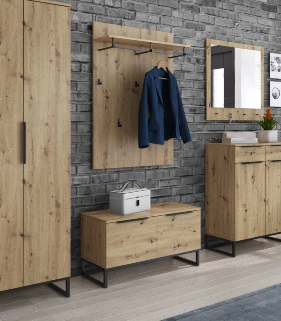 Sciara, Cassapanca Colore Ripiano Marrone, 98x37x50h cm Marrone Rovere Nodi