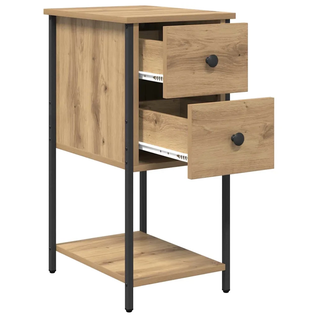 vidaXL Armadio da Notte 2 pcs rovere artigianale 32 x 42 x 70 cm