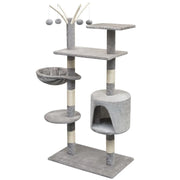 Albero per Gatti con Tiragraffi Sisal 125 cm Grigio 170480