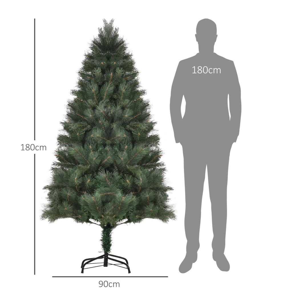 Albero di Natale ?90 x 180 cm, abete artificiale, aghi realistici, verde