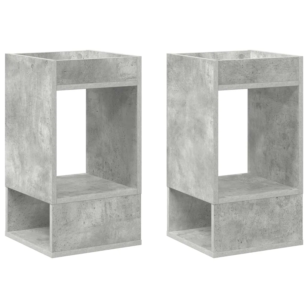 Tavolino 2 pcs Grigio cemento 30 x 30 x 56 cm Legno multistrato