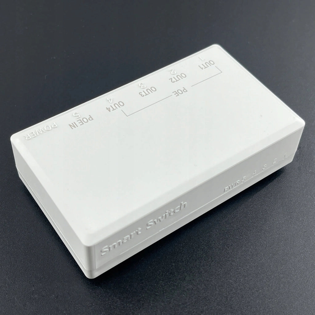 Ripetitore POE 104JS – 1x IN 4x OUT | 24W, 10/100 Mbps, 57V | Compatibile con Telecamere IP, Controllo Accessi