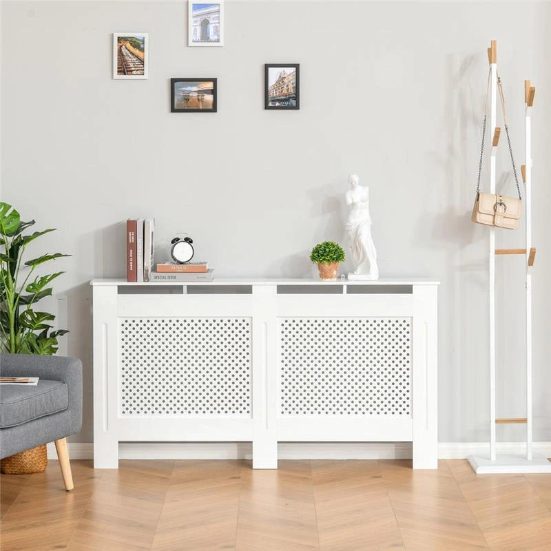 COPRITERMOSIFONE IN LEGNO A GRIGLIA 151.5X82X19CM BIANCO