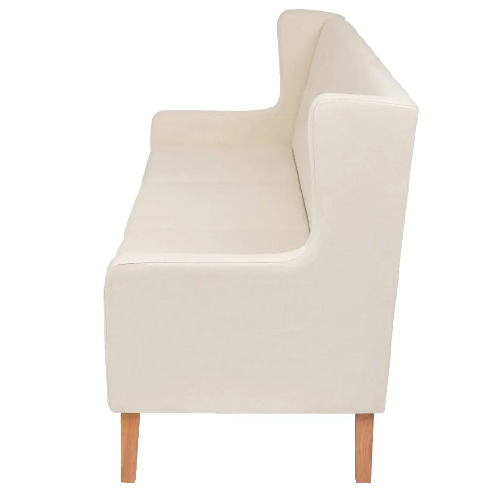 Divano | Divano da soggiorno | Sofa a 3 Posti in Tessuto Bianco Crema